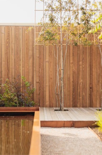Thermo ash fence and decking