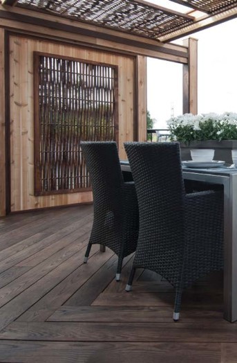 A country house terrace in heat-treated ash